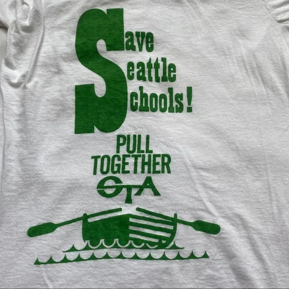 Vintage Save Seattle Schools Mac Dee Graphic Tee - Picture 2 of 5